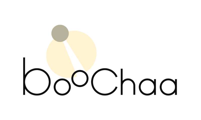 boochaa logo with two colored circles on a white background